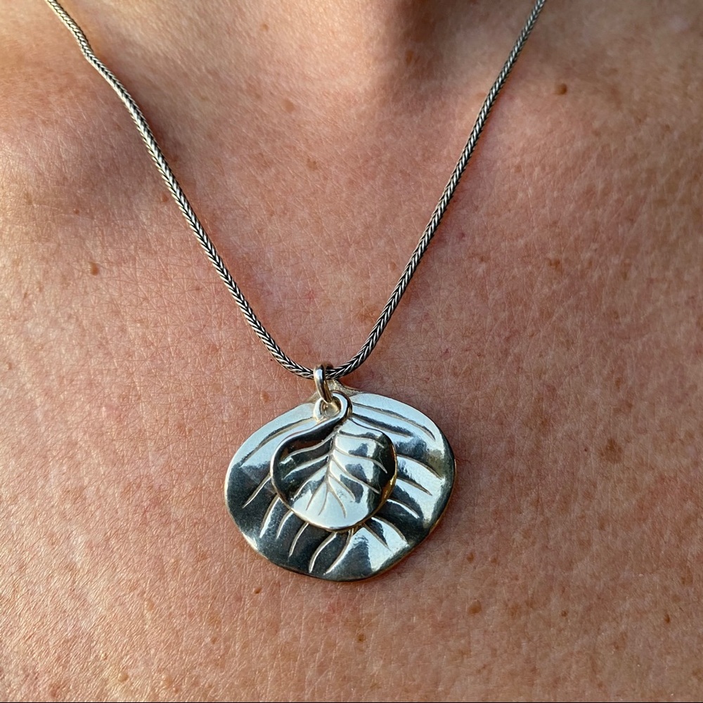 Retired Silpada Sterling Silver Leaf Grow Necklace